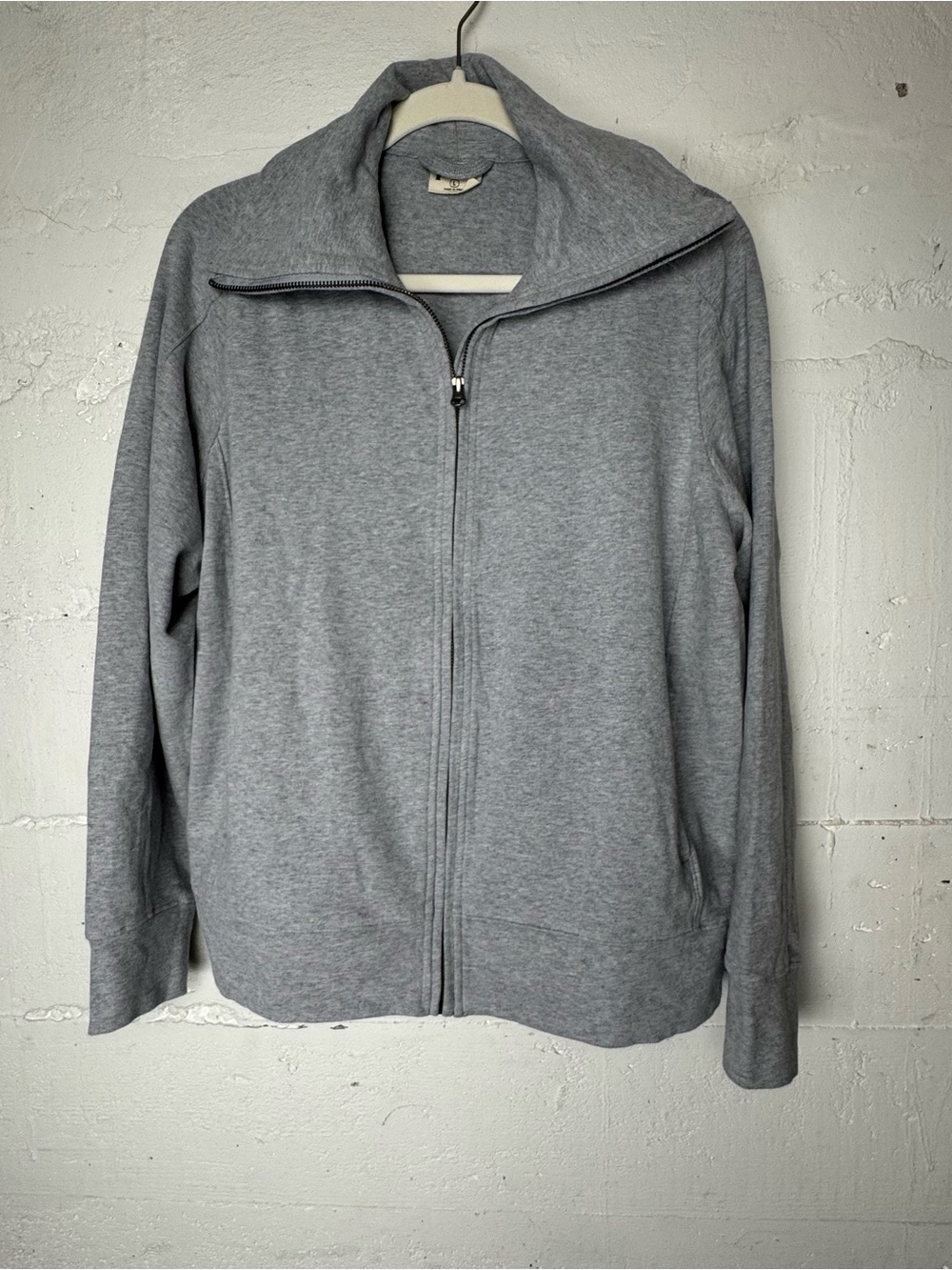 Pact Organic Cotton and Elastane Cloudknit Classic Gray Zip-Up Jacket Size L